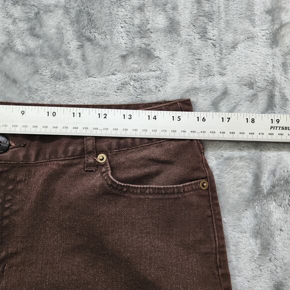 Vintage Style&Co Shorts Womens 10 Brown Stretch Cotton Mid Rise Bermuda Casual - Picture 6 of 10